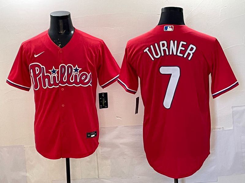 Men 2026 Nike Philadelphia Phillies #7 Turner Red Game MLB Jersey 01->philadelphia phillies->MLB Jersey